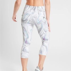 Athleta Womens Contender Opal Marble Print Leggings Size XS Pockets